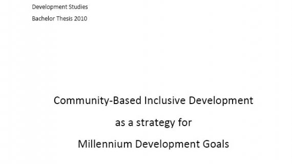Community-Based Inclusive Development as a strategy for Millennium Development Goals