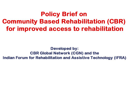 Policy brief on Community Based Rehabilitation