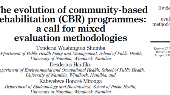 The evolution of community-based rehabilitation (CBR) programmes: a call for mixed evaluation methodologies