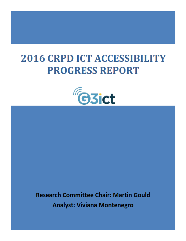 2016 CRPD ICT ACCESSIBILITY  PROGRESS REPORT