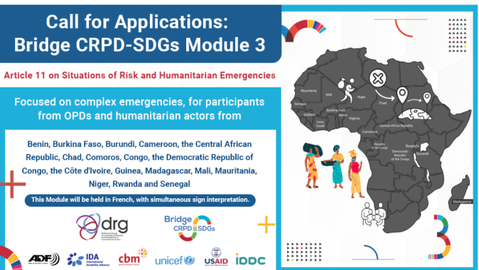 Call for Applications: Bridge CRPD-SDGs Module 3 on complex emergencies: FRENCH